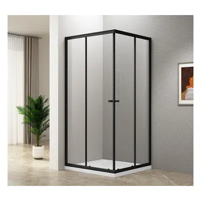 Aqualine AGGA BLACK čtvercová sprchová zástěna 900x900mm, čiré sklo