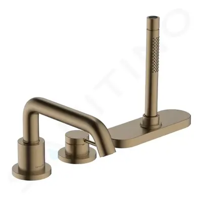 Hansgrohe 73447140 - Baterie na okraj vany, 3-otvorová instalace, sBox, kartáčovaný bronz