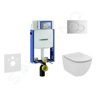 Geberit 110.302.00.5 NU2 - Modul pro závěsné WC s tlačítkem Sigma01, lesklý chrom + Ideal Standa