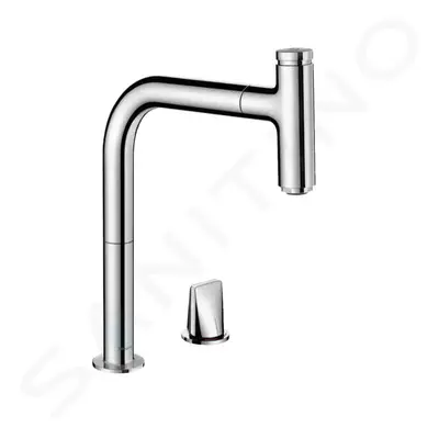 Hansgrohe 73825000 - Dřezová baterie Metris Select s výsuvnou koncovkou, 2-otvorová instalace, s