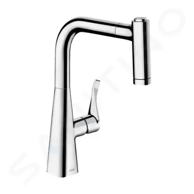 Hansgrohe 73823000 - Dřezová baterie Metris s výsuvnou sprškou, sBox, EcoSmart, chrom