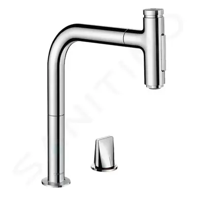 Hansgrohe 73818000 - Dřezová baterie M7120-H200 s výsuvnou sprškou, 2-otvorová instalace, sBOX, 