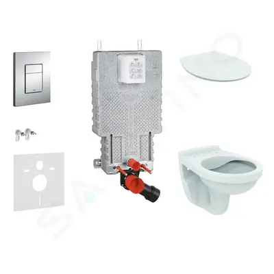 Grohe 38643SET-KD - Set předstěnové instalace, klozet Alpha se sedátkem, tlačítko Skate Cosmopol