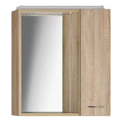 Aqualine ZOJA/KERAMIA FRESH galerka s LED osvětlením, 60x60x14cm, pravá, dub platin