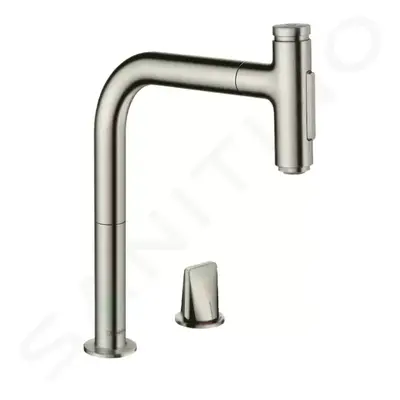 Hansgrohe 73819800 - Dřezová baterie Metris Select s výsuvnou sprškou, 2-otvorová instalace, vzh