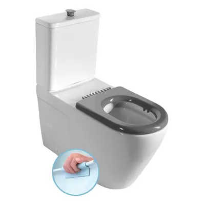 Sapho MEDIC WC kombi, zvýšený sedák, Rimless, spodní/zadní odpad, bílá