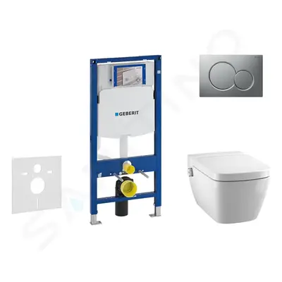 Geberit 111.300.00.5 NT3 - Modul pro závěsné WC s tlačítkem Sigma01, matný chrom + Tece One - sp