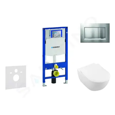 Geberit 111.300.00.5 NI7 - Modul pro závěsné WC s tlačítkem Sigma30, matný chrom/chrom + Villero