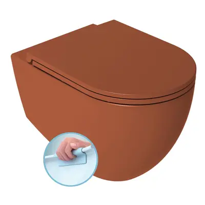 Isvea INFINITY závěsná WC mísa, Rimless, 36,5x53cm, terracotta