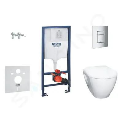 Grohe 38528SET-KH - Set předstěnové instalace, klozetu Bau Ceramic a sedátka softclose, tlačítko