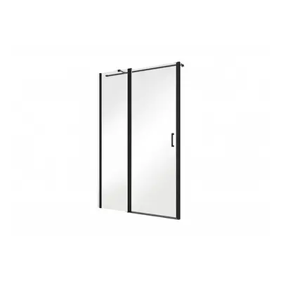 BESCO Bezrámové sprchové dveře EXO-C BLACK 120 cm, černé detaily, čiré sklo