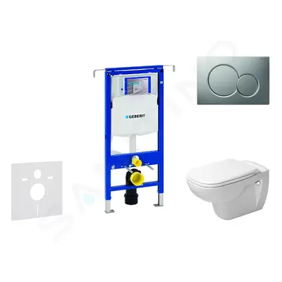 Geberit 111.355.00.5 NH3 - Modul pro závěsné WC s tlačítkem Sigma01, matný chrom + Duravit D-Cod