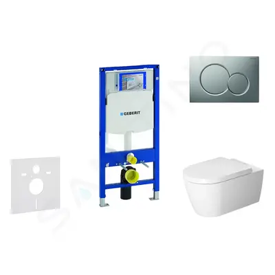 Geberit 111.300.00.5 NM3 - Modul pro závěsné WC s tlačítkem Sigma01, matný chrom + Duravit ME by