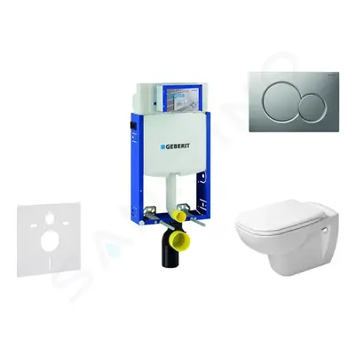 Geberit 110.302.00.5 NH3 - Modul pro závěsné WC s tlačítkem Sigma01, matný chrom + Duravit D-Cod