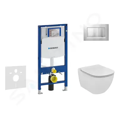 Geberit 111.300.00.5 NU7 - Modul pro závěsné WC s tlačítkem Sigma30, matný chrom/chrom + Ideal S