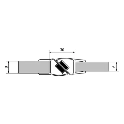 Polysan Sada dvou těsnění (magnet) na 6 a 8mm sklo, 2000mm (Vitra Line)