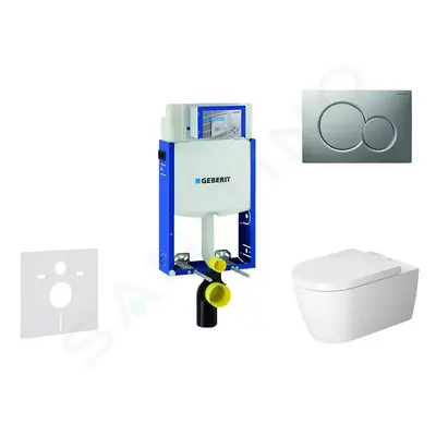 Geberit 110.302.00.5 NM3 - Modul pro závěsné WC s tlačítkem Sigma01, matný chrom + Duravit ME by