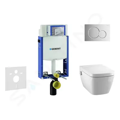 Geberit 110.302.00.5 NT2 - Modul pro závěsné WC s tlačítkem Sigma01, lesklý chrom + Tece One - s