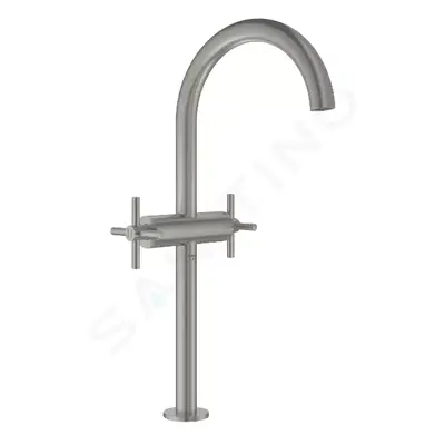 Grohe Atrio Umyvadlová baterie s výpustí a otočným výtokem, velikost XL, supersteel 21044DC3