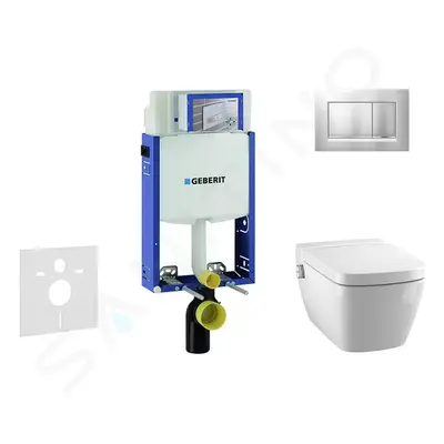 Geberit 110.302.00.5 NT7 - Modul pro závěsné WC s tlačítkem Sigma30, matný chrom/chrom + Tece On