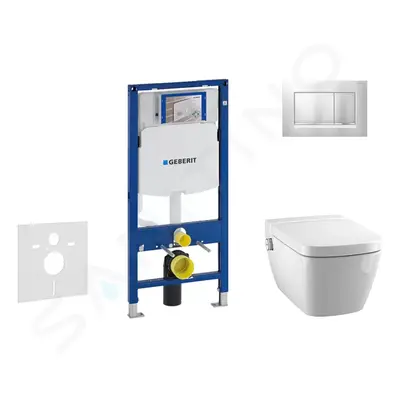 Geberit 111.300.00.5 NT7 - Modul pro závěsné WC s tlačítkem Sigma30, matný chrom/chrom + Tece On