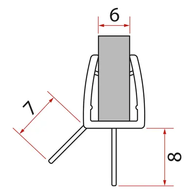 Gelco Spodní těsnění na dveře, sklo 6mm, 1000mm