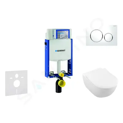 Geberit 110.302.00.5 NI4 - Modul pro závěsné WC s tlačítkem Sigma20, bílá/lesklý chrom + Villero