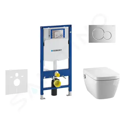 Geberit 111.300.00.5 NT2 - Modul pro závěsné WC s tlačítkem Sigma01, lesklý chrom + Tece One - s