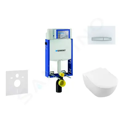 Geberit 110.302.00.5 NI8 - Modul pro závěsné WC s tlačítkem Sigma50, alpská bílá + Villeroy Boch