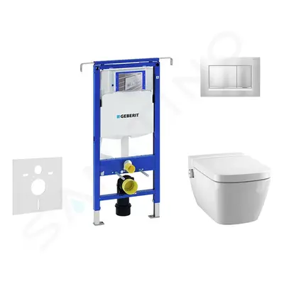 Geberit 111.355.00.5 NT7 - Modul pro závěsné WC s tlačítkem Sigma30, matný chrom/chrom + Tece On