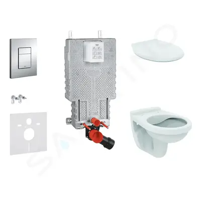 Grohe 38643SET-KR - Set předstěnové instalace, klozet Alpha se sedátkem, tlačítko Skate Cosmopol