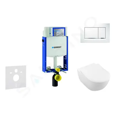 Geberit 110.302.00.5 NI5 - Modul pro závěsné WC s tlačítkem Sigma30, bílá/lesklý chrom + Villero