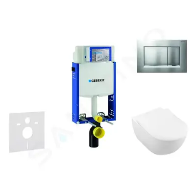 Geberit 110.302.00.5 NI7 - Modul pro závěsné WC s tlačítkem Sigma30, matný chrom/chrom + Villero