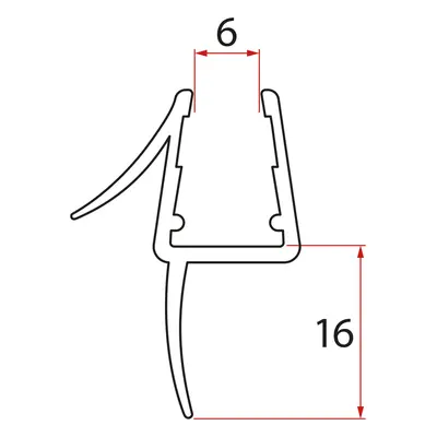 Polysan Spodní těsnění dveře čtvrtkruh, 6mm, 690mm