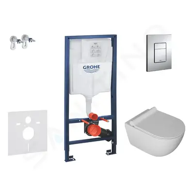 Grohe SANI11BA1101 - Set předstěnové instalace, klozetu Gaia a sedátka softclose, tlačítko Skate