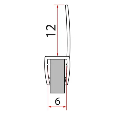 Gelco Svislé těsnění mezi skla 6mm