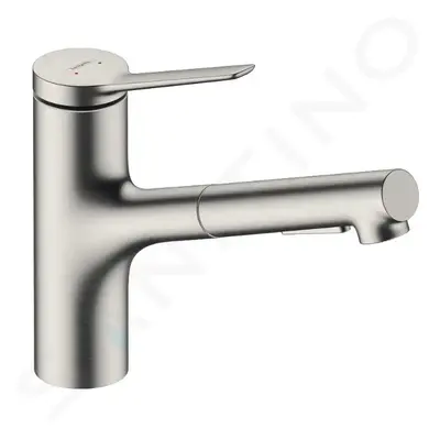 Hansgrohe 74820800 - Dřezová baterie s výsuvnou sprškou, vzhled nerezu