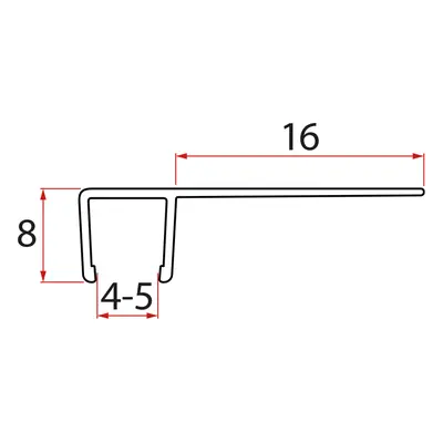 Aqualine Set svislých těsnění pro sklo 5/5mm, 1850mm