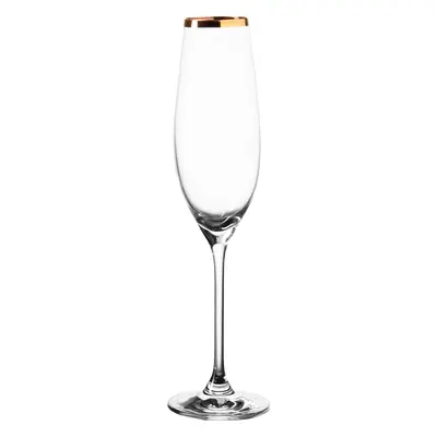 Sklenice na šampaňské s pozlaceným okrajem 210 ml - Premium Glas Crystal - 321810