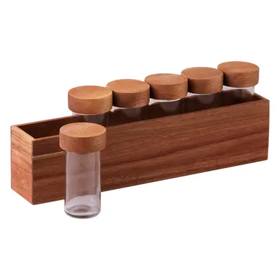 Kořenky ve stojanu set 7 ks Akát 32,9 x 6 x 11,6 cm – FLOW Wooden - 593716