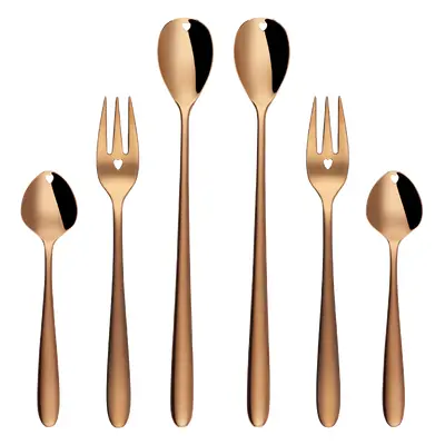 Dárková sada se srdcem 6 ks růžové zlato - Love Cutlery - 116445