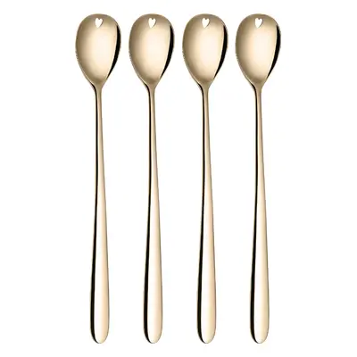 Latté lžičky se srdíčkem champagne 4 ks set – Love Cutlery - 116628