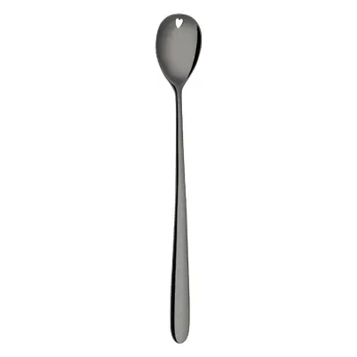 Latte lžička se srdíčkem PVD sivá - Love Cutlery - 116624