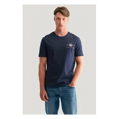 TRIČKO GANT REG ARCHIVE SHIELD EMB SS T-SHIRT EVENING BLUE