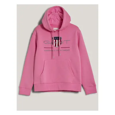 MIKINA GANT ARCHIVE SHIELD HOODIE CANDY PINK