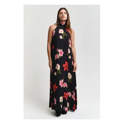 ŠATY GANT FLORAL PRINT HALTERNECK DRESS BLACK