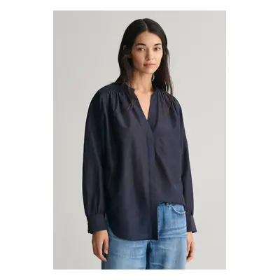 HALENKA GANT REL COT SILK BLOUSE EVENING BLUE