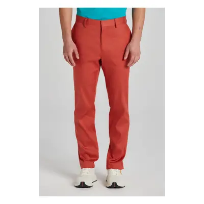 KALHOTY GANT SLIM COT/LINEN SUIT PANTS IRON RED