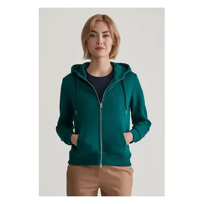 MIKINA GANT REG TONAL SHIELD ZIP HOODIE DEEP FOREST