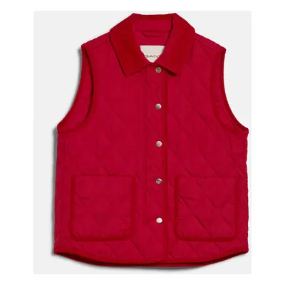 VESTA GANT QUILTED VEST WITH CORD DETAILS RUBY RED